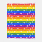 Vrouw Symbool regenboogpatroon Fleece Deken (Voorkant)