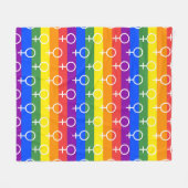 Vrouw Symbool regenboogpatroon Fleece Deken (Voorkant (Horizontaal))