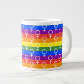 Vrouw Symbool regenboogpatroon Grote Koffiekop (Voorkant rechts)