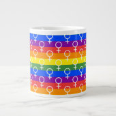 Vrouw Symbool regenboogpatroon Grote Koffiekop (Voorkant)