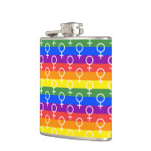 Vrouw Symbool regenboogpatroon Heupfles (Links)