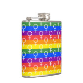 Vrouw Symbool regenboogpatroon Heupfles (Rechts)