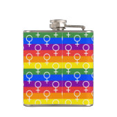 Vrouw Symbool regenboogpatroon Heupfles (Achterkant)