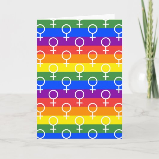Vrouw Symbool regenboogpatroon Kaart (Voorkant)