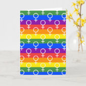 Vrouw Symbool regenboogpatroon Kaart (Gele Bloem)