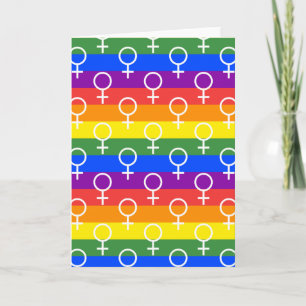 Vrouw Symbool regenboogpatroon Kaart