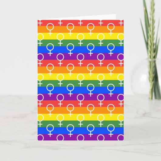 Vrouw Symbool regenboogpatroon Kaart (Voorkant)