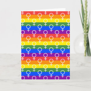 Vrouw Symbool regenboogpatroon Kaart