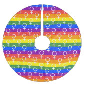 Vrouw Symbool regenboogpatroon Kerstboom Rok (Voorkant)