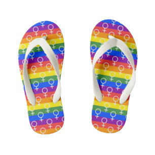 Vrouw Symbool regenboogpatroon Kinder Teenslippers