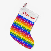 Vrouw Symbool regenboogpatroon Kleine Kerstsok (Voorkant (Hangend))