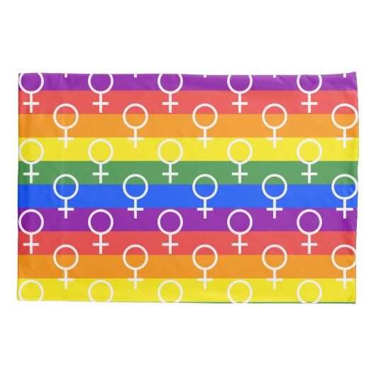 Vrouw Symbool regenboogpatroon Kussensloop (Achterkant-Links)