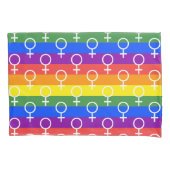 Vrouw Symbool regenboogpatroon Kussensloop (Voorkant-Links)