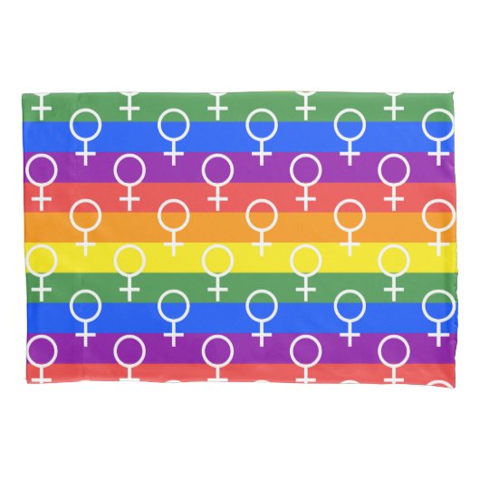 Vrouw Symbool regenboogpatroon Kussensloop (Voorkant-Links)