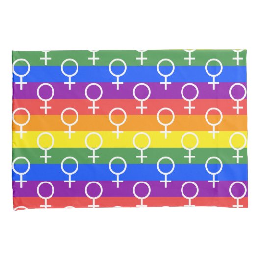 Vrouw Symbool regenboogpatroon Kussensloop (Voorkant-Rechts)