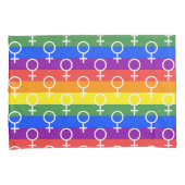 Vrouw Symbool regenboogpatroon Kussensloop (Voorkant-Rechts)