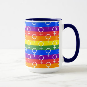 Vrouw Symbool regenboogpatroon Mok