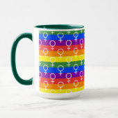 Vrouw Symbool regenboogpatroon Mok (Links)