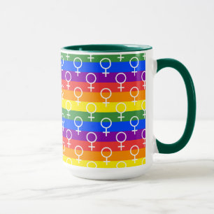 Vrouw Symbool regenboogpatroon Mok