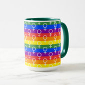 Vrouw Symbool regenboogpatroon Mok (Voorkant rechts)