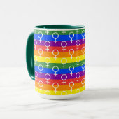 Vrouw Symbool regenboogpatroon Mok (Voorkant links)