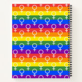 Vrouw Symbool regenboogpatroon Notitieboek (Achterkant)