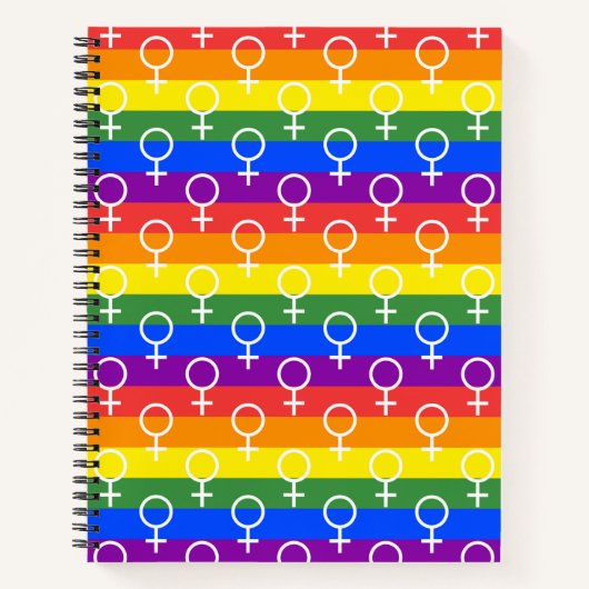 Vrouw Symbool regenboogpatroon Notitieboek (Voorkant)