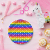 Vrouw Symbool regenboogpatroon Papieren Bordje (Feest)