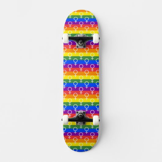 Vrouw Symbool regenboogpatroon Persoonlijk Skateboard (Voorkant)