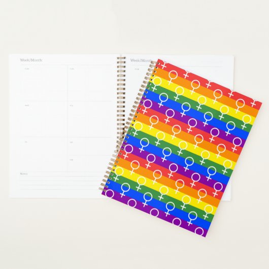 Vrouw Symbool regenboogpatroon Planner (Display)