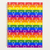 Vrouw Symbool regenboogpatroon Planner (Voorkant)
