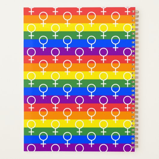 Vrouw Symbool regenboogpatroon Planner (Achterkant)