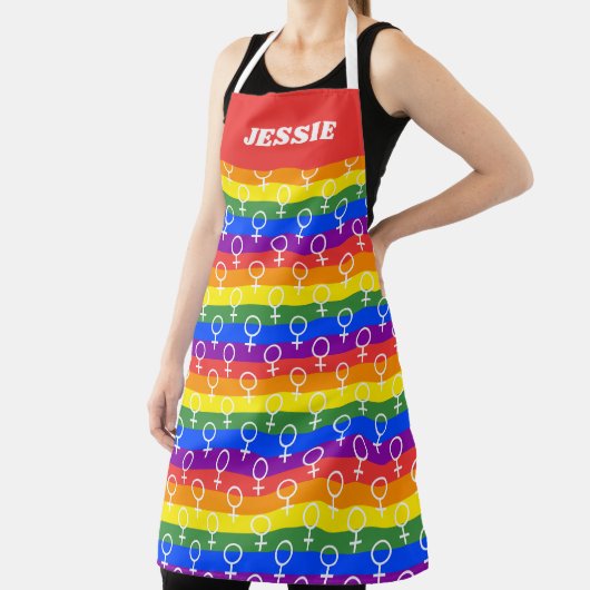 Vrouw Symbool regenboogpatroon Schort (Insitu)