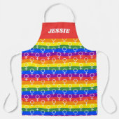 Vrouw Symbool regenboogpatroon Schort (Voorkant)