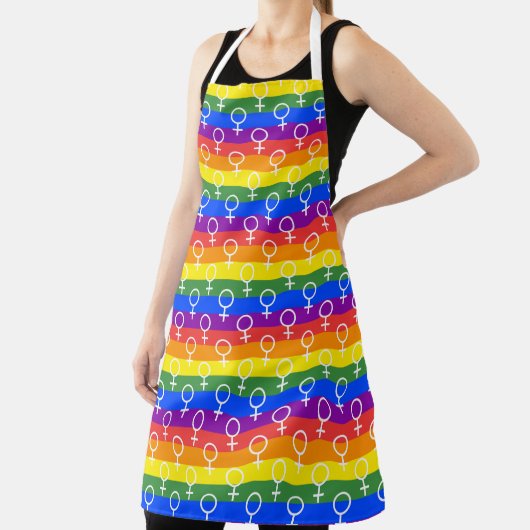Vrouw Symbool regenboogpatroon Schort (Insitu)