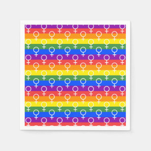 Vrouw Symbool regenboogpatroon Servet