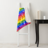 Vrouw Symbool regenboogpatroon Sherpa Deken (In situ)