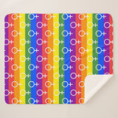 Vrouw Symbool regenboogpatroon Sherpa Deken (Voorkant (horizontaal))