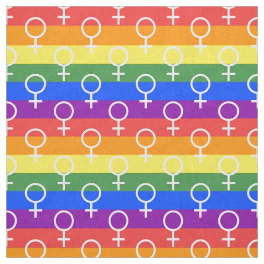 Vrouw Symbool regenboogpatroon Stof (Swatch)