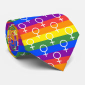 Vrouw Symbool regenboogpatroon Stropdas (Opgerold)