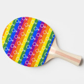 Vrouw Symbool regenboogpatroon Tafeltennisbatje (Zijkant)