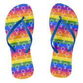 Vrouw Symbool regenboogpatroon Teenslippers (Voetbed)