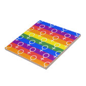 Vrouw Symbool regenboogpatroon Tegeltje (Zijkant)