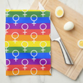 Vrouw Symbool regenboogpatroon Theedoek (Quarter Fold)