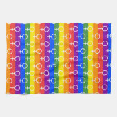 Vrouw Symbool regenboogpatroon Theedoek (Horizontaal)