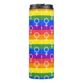 Vrouw Symbool regenboogpatroon Thermosbeker (Achterkant)