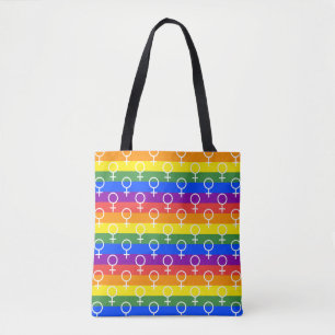 Vrouw Symbool regenboogpatroon Tote Bag