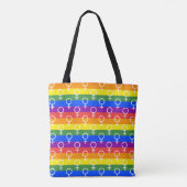 Vrouw Symbool regenboogpatroon Tote Bag (Achterkant)