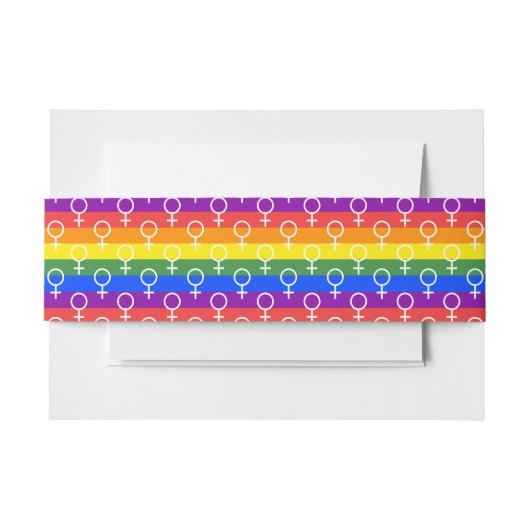 Vrouw Symbool regenboogpatroon Uitnodigingen Wikkel (Voorkant Voorbeeld)