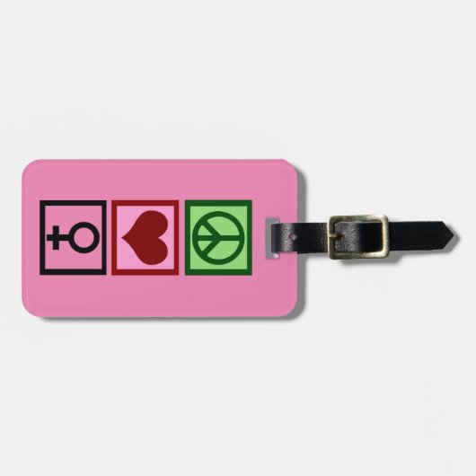 Vrouw Symbool Roze Bagagelabel (Voorkant horizontaal)